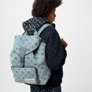 louis vuitton montsouris cargo unisex backpack mongram washed denim high qualitu backpack double box m22534