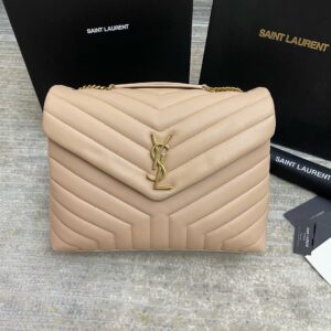 ysl saint laurent loulou quilted soft leather shoulder bag chain strap with og box dust cover y8802 apricot gold