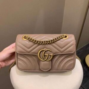 gucci marmont sling bag white with dust cover & carry bag 1732 pink