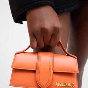 jacquemus leather le bambino with sling strap og box & dust bag (1120 orange)