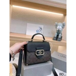 coach morgan top handle bag with og box(5712 coffe black)