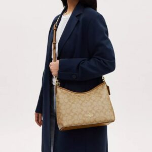  coach laurel hobo shoulder bag with og box(55320 caramel)
