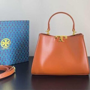  tory burch satchel 23cm bag with og box(2571 brown)