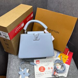 louis vuitton capucines medium blue og double box with dust bag 98177 6 blue