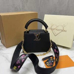 louis vuitton capucines mini black og double box with dust bag 98179 1 little black