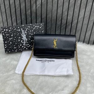ysl sunset black small shoulder bag with og box & dust cover 8878 black