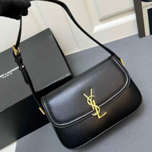 ysl solferino shoulder bag black with og box dust cover & long slingbelt 8879 black