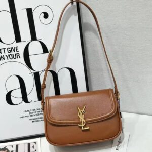ysl solferino shoulder bag brown with og box dust cover & long slingbelt 8879 brown