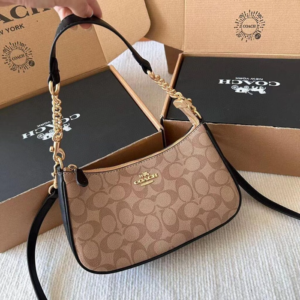 coach teri apricot black shoulder bag with og box dust cover apricot black ct