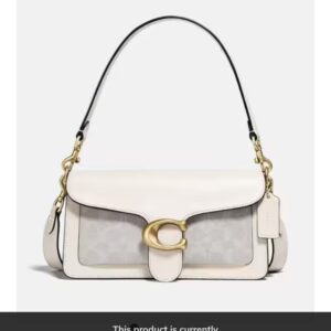 coach tabby 26 white parquet with og box & dust bag white parquet