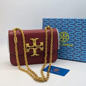 tory burch elannor premium shoulderbag with og box dust bag 112 wine