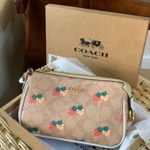 coach nolita 19 strawverry sling bag with box dust bag sling chain c1001 strawberry