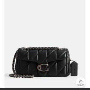 coach tabby 20 quilted leather shoulder bag with og box & dust bag cp 150 black silver