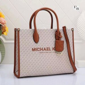 michael kors mirella tote bag with dust bag including card 22320 beige brown