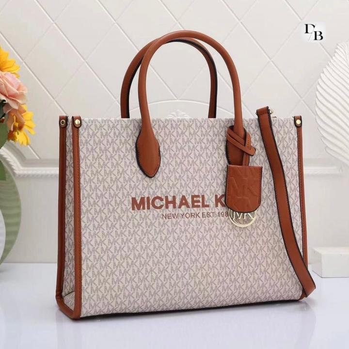 michael kors mirella tote bag with dust bag including card 22320 beige brown michael kors mirella tote bag with dust bag including card 22320 beige brown