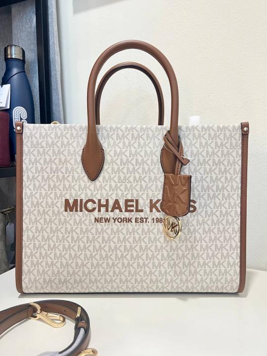 michael kors mirella tote bag with dust bag including card 22320 beige brown michael kors mirella tote bag with dust bag including card 22320 beige brown