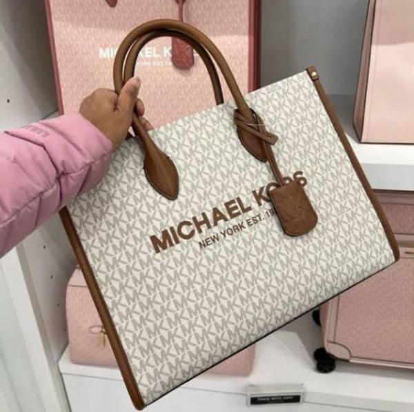 michael kors mirella tote bag with dust bag including card 22320 beige brown michael kors mirella tote bag with dust bag including card 22320 beige brown