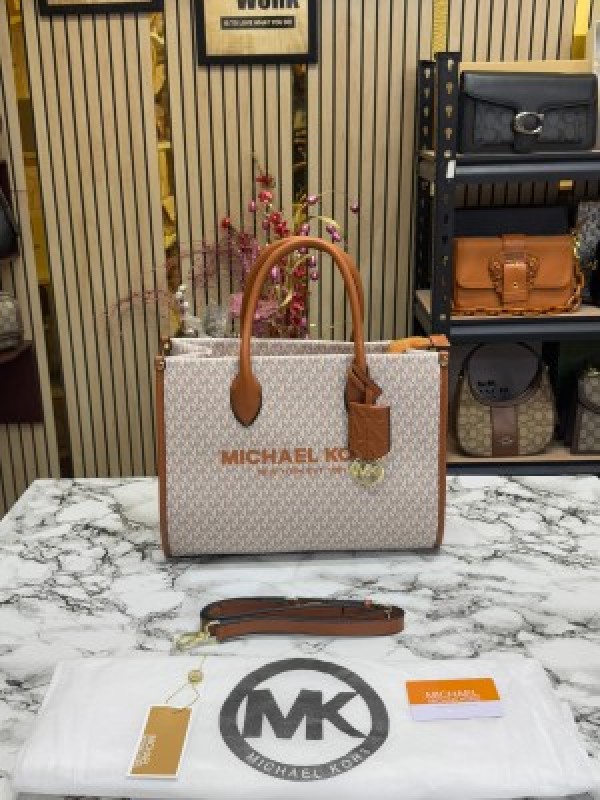 michael kors mirella tote bag with dust bag including card 22320 beige brown michael kors mirella tote bag with dust bag including card 22320 beige brown