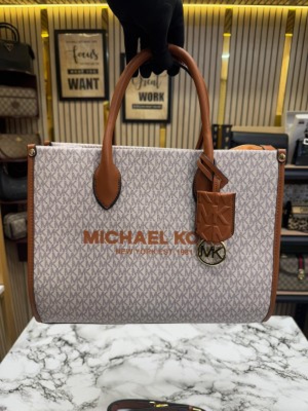 michael kors mirella tote bag with dust bag including card 22320 beige brown michael kors mirella tote bag with dust bag including card 22320 beige brown