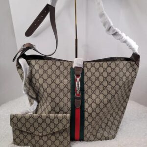 gucci jackie 1961 shoulder bag gg supreme canvas with dust cover & carry bag 763103