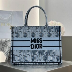 miss dior by christian dior graffiti book large tote with og box & dust bag & scarf (l blue 41cm) sale
