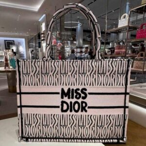miss dior by christian dior graffiti book large tote with og box & dust bag & scarf (l pink 41cm) sale