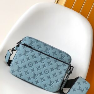 loui.s vuitton lv m45329 virgil abloh trio messenger multi crossbody bag with og box & dust bag (sky blue)