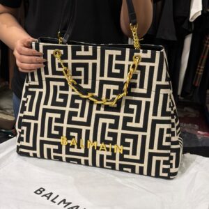balmain jacquard tote bag with dust bag (989)