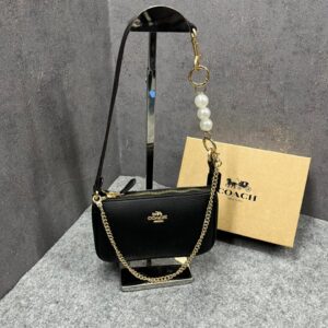 coach nolita 19 black sling bag with box dust bag sling chain c1001 black