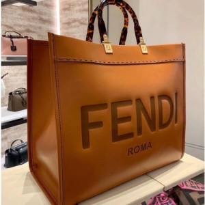 fend roma plain ladies trendy leather handbag (238) 35 cm big size