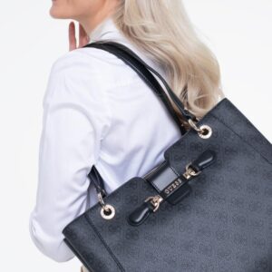 guess deauville pearl canvas tote bag 6397