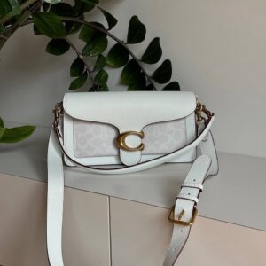 coach tabby shoulder bag 26 white apricot print leather dual strap with og double box high quality white apricot print 80626