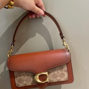 coach tabby shoulder bag 26 caramel print leather dual strap with og double box high quality caramel print 80626