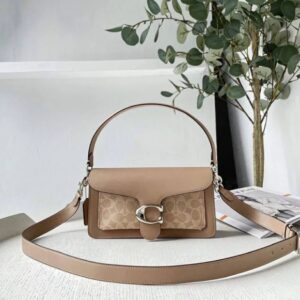 coach tabby shoulder bag 26 black apricot print leather dual strap with og double box high quality black apricot print 80626