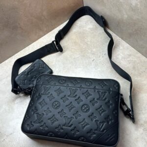 louis vuitton lv virgil abloh trio messenger multi crossbody bag with og box & dust bag (black 45320)