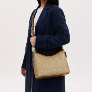 shoulder coac h hobo bag with dust bag and carry bag (cr148 brown)