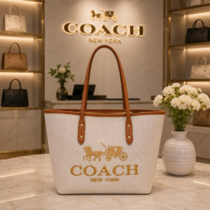 coac h voyager jet set print tote bag with dust bag 5508