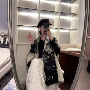 gucc.i floral rose print black white cotton pashmina with og box & carry bag