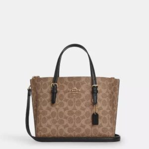 coac h mollie leather tote bag with dust bag box & shoulder strap 6409