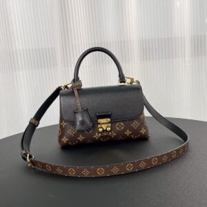 loui s vuitton madeleine top handle bag with double box((m27574 black)