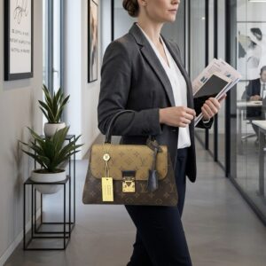 loui s vuitton madeleine top handle bag with double box((m27574 signature)