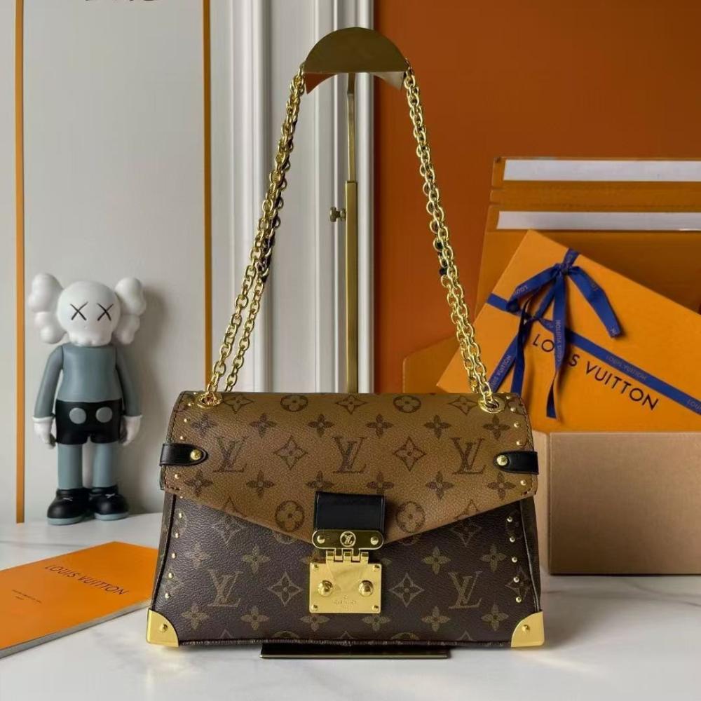 loui.s vuitton trunkie east west signature monogram leather shoulder bag with og box dust cover & carry bag m81668 monochrome brown gold loui.s vuitton trunkie east west signature monogram leather shoulder bag with og box dust cover & carry bag m81668 monochrome brown gold
