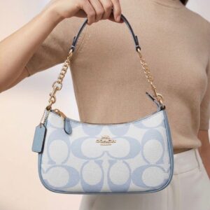 coac h teri hobo bag with og box(c08821 blue)