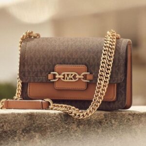 michae l kors mk heather shoulder bag with og box(22301 coffe brown)