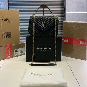 ysl saint laurent college medium chain bag khaki dubble box packing 5381