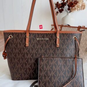 michae.l kors mk voyager tote bag with side pocket & dust bag (coffee brown 2003)