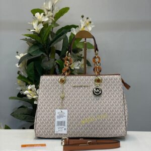 michae.l kors cynthia signature bag with dust bag (5340 beige brown)