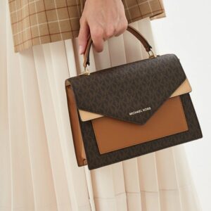michae.l kors ludlow tophandle bag with og box dust cover & carry bag 3328 coffee brown