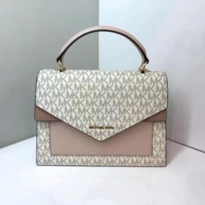 michae.l kors ludlow tophandle bag with og box dust cover & carry bag 3328 beige pink