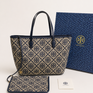 tory jacquard tote bag with original box